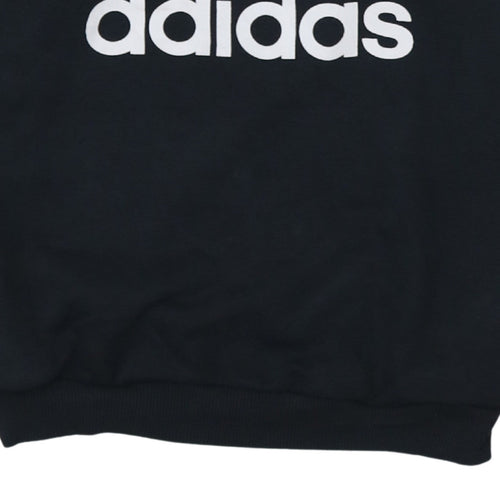Adidas Womens Black Crew Neck Pullover Sweatshirt Size XS Classic Logo