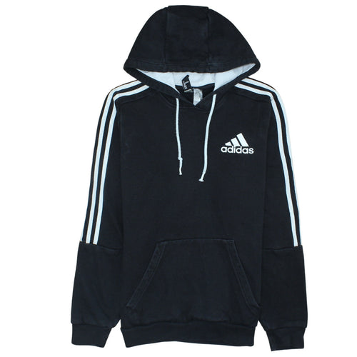 Adidas Men’s Black Pullover Hoodie S Regular Fit Logo Fleece