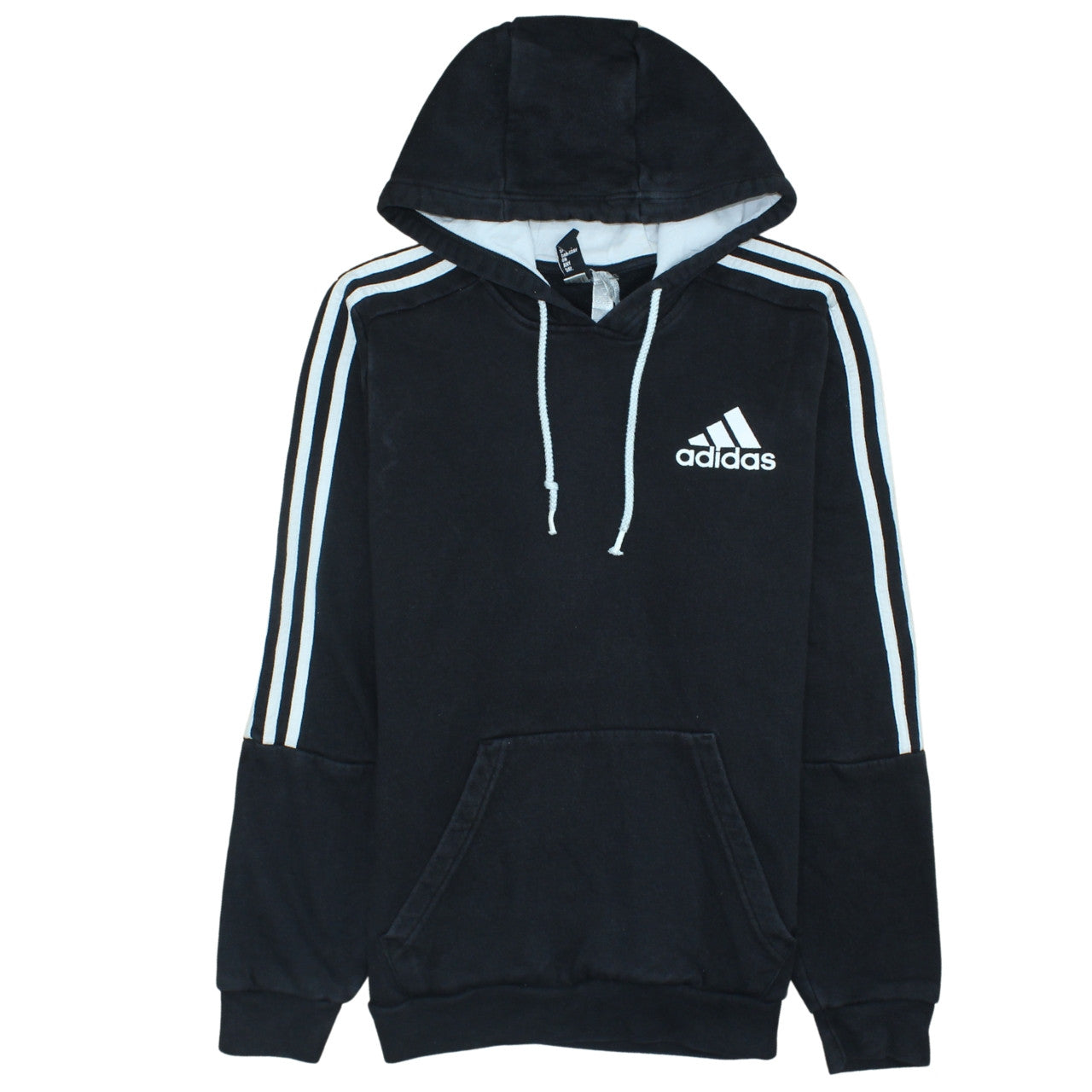Adidas Men’s Black Pullover Hoodie S Regular Fit Logo Fleece