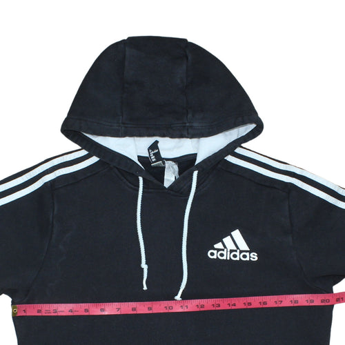 Adidas Men’s Black Pullover Hoodie S Regular Fit Logo Fleece