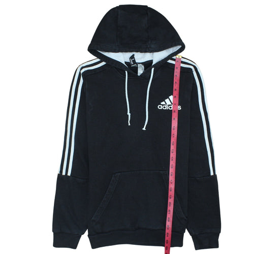 Adidas Men’s Black Pullover Hoodie S Regular Fit Logo Fleece