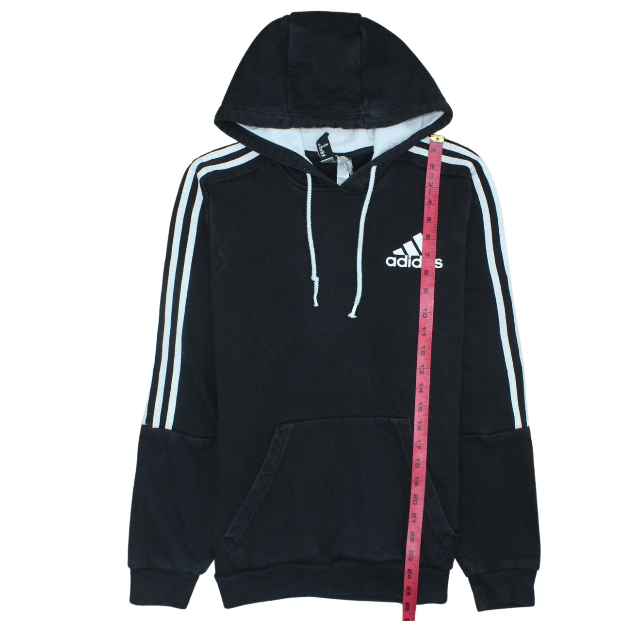 Adidas Men’s Black Pullover Hoodie S Regular Fit Logo Fleece