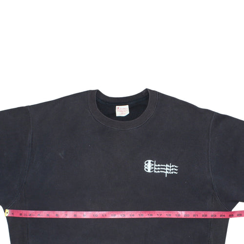Champion Men's Black Large Reverse Weave Pullover Sweatshirt