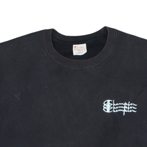 Champion Men's Black Large Reverse Weave Pullover Sweatshirt