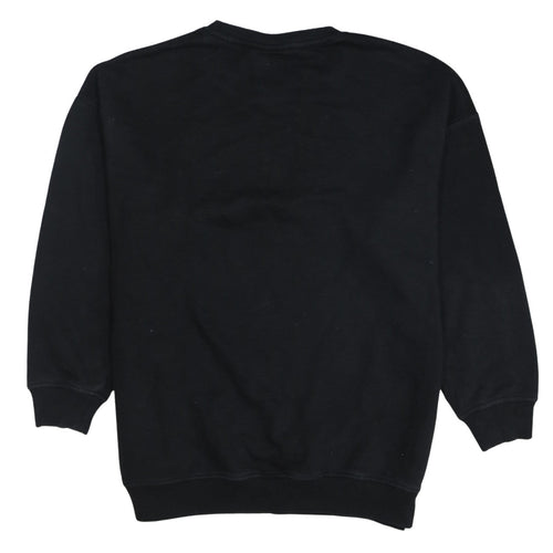 Disney Womens Black Mickey & Friends Sweatshirt Size S 10/12 100% Cotton