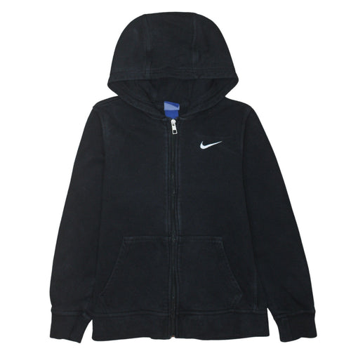Nike Boys Black Full Zip Hoodie Size 12-13 Years L Casual Sportswear