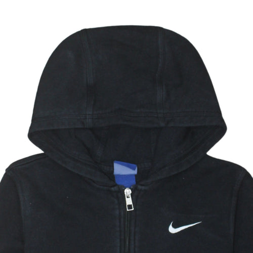 Nike Boys Black Full Zip Hoodie Size 12-13 Years L Casual Sportswear