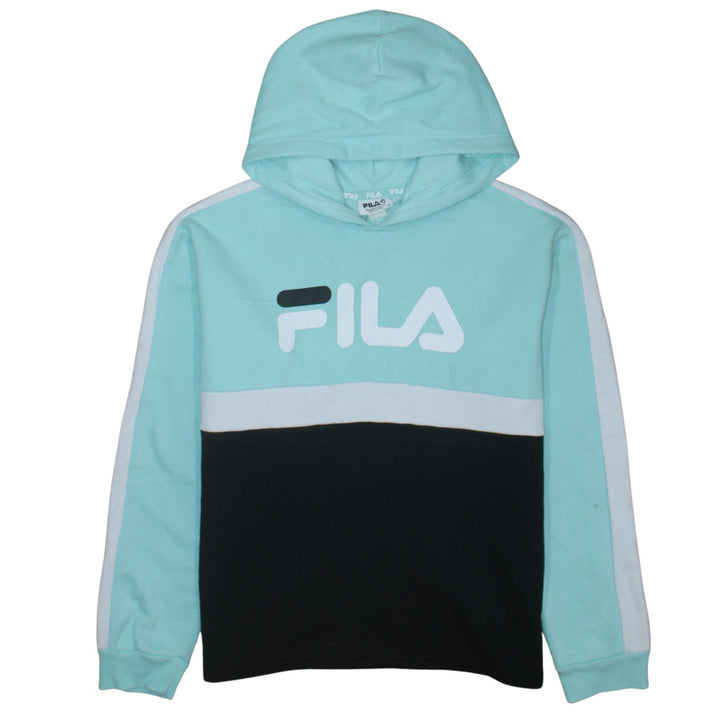 Fila Womens Mint Blue Colourblock Pullover Hoodie Size 16