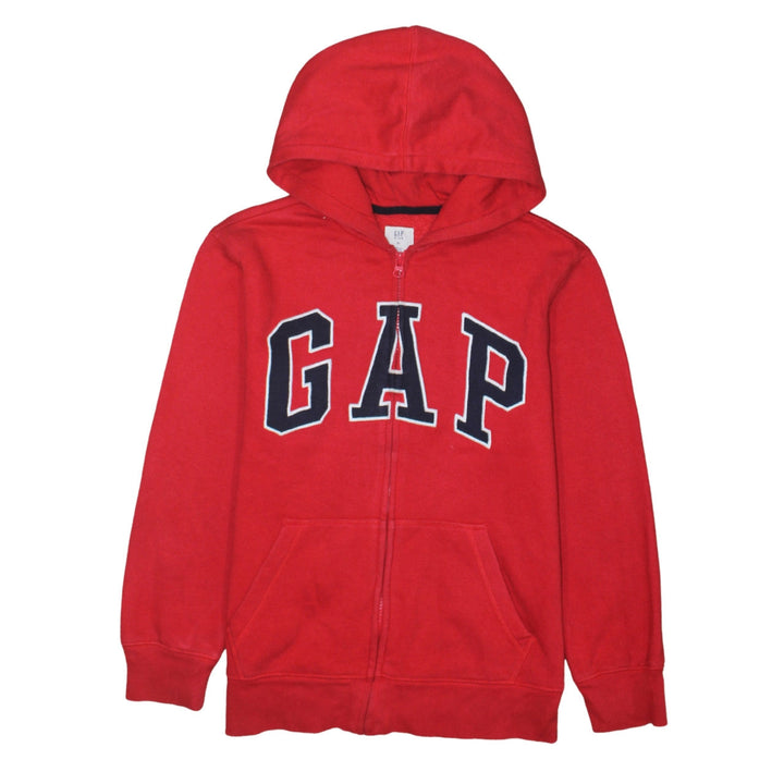 GAP Kids Boys Red Full Zip Hoodie XL 12-13 Years Cotton Blend Logo