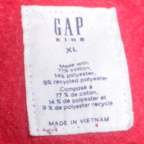 GAP Kids Boys Red Full Zip Hoodie XL 12-13 Years Cotton Blend Logo