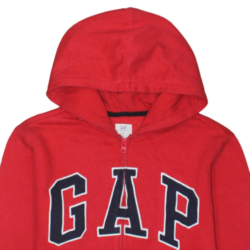 GAP Kids Boys Red Full Zip Hoodie XL 12-13 Years Cotton Blend Logo