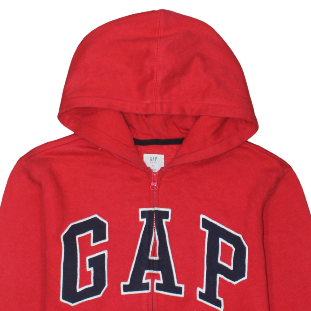GAP Kids Boys Red Full Zip Hoodie XL 12-13 Years Cotton Blend Logo