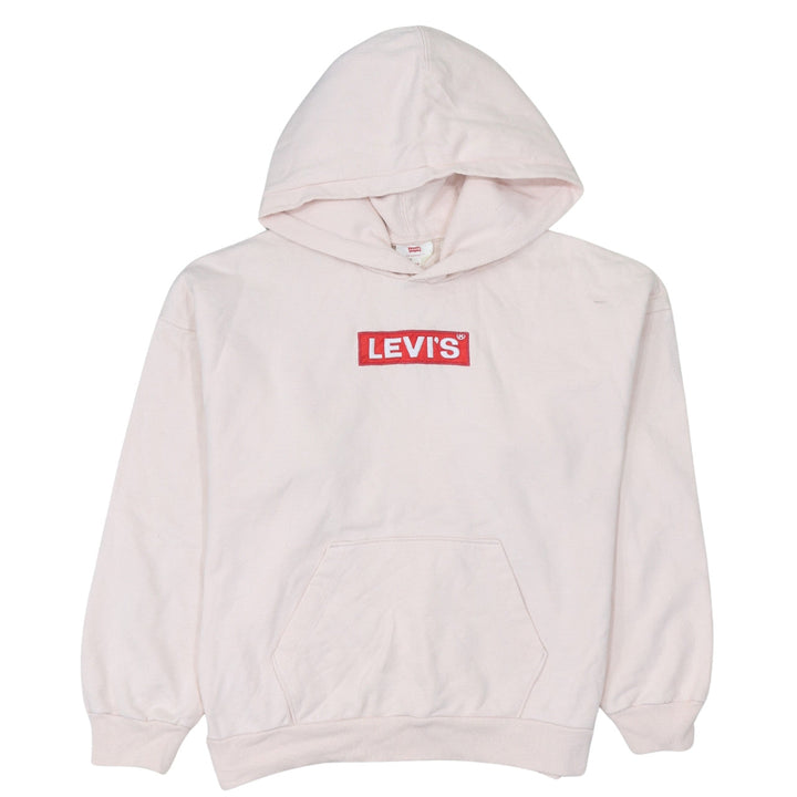 Levi's Women's Pink XS Pullover Hoodie Logo Cotton Sweatshirt
