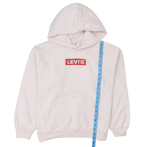 Levi's Women's Pink XS Pullover Hoodie Logo Cotton Sweatshirt