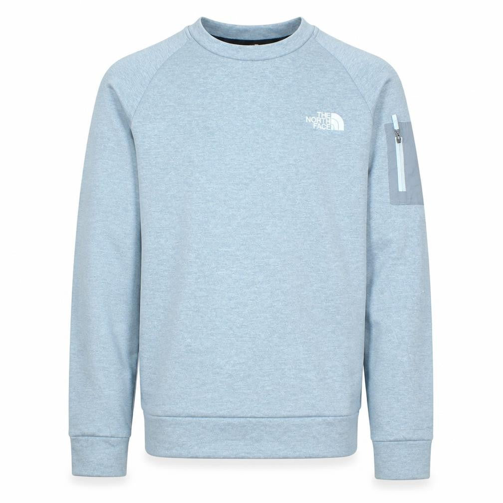 Front view of The North Face boys’ grey xl pullover sweatshirt polyester crew neck