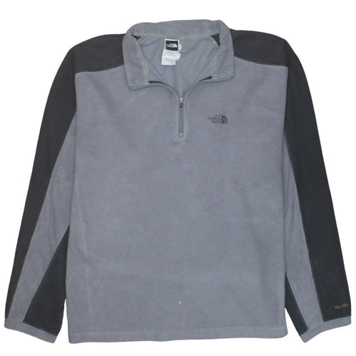 The North Face Men's Grey Fleece 1/4 Zip Pullover Sweatshirt M