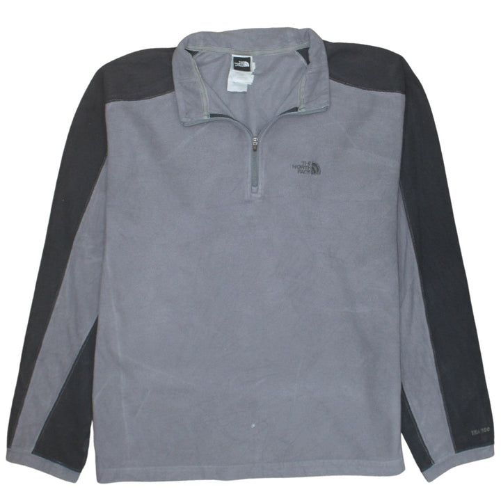The North Face Men's Grey Fleece 1/4 Zip Pullover Sweatshirt M