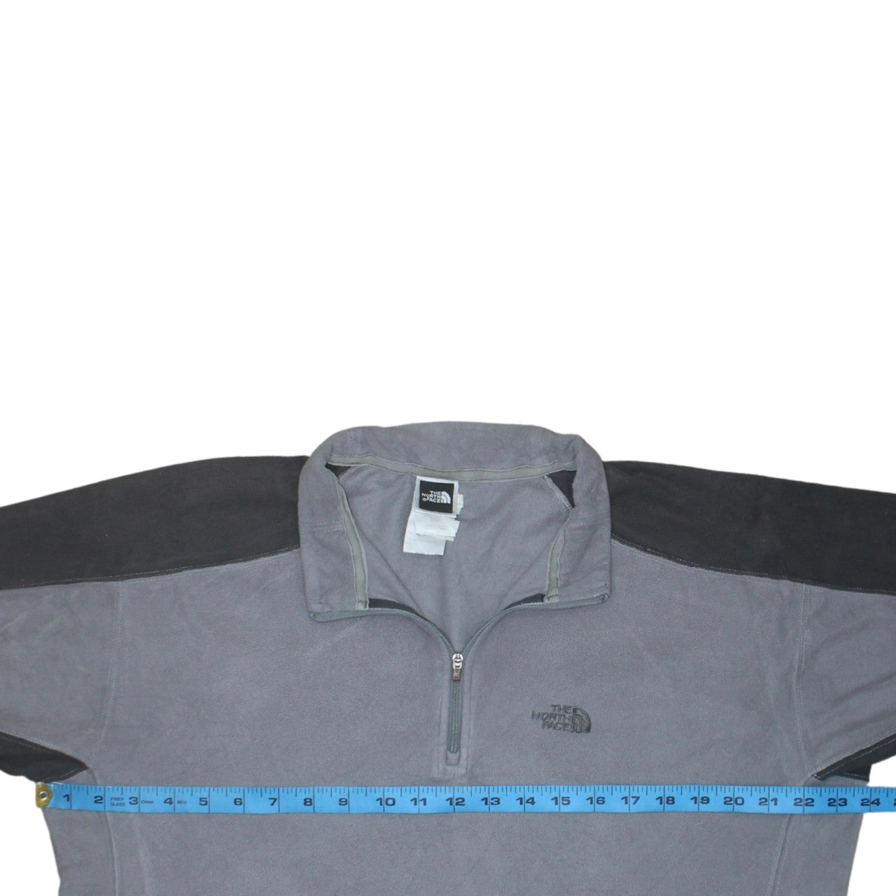 The North Face Men's Grey Fleece 1/4 Zip Pullover Sweatshirt M