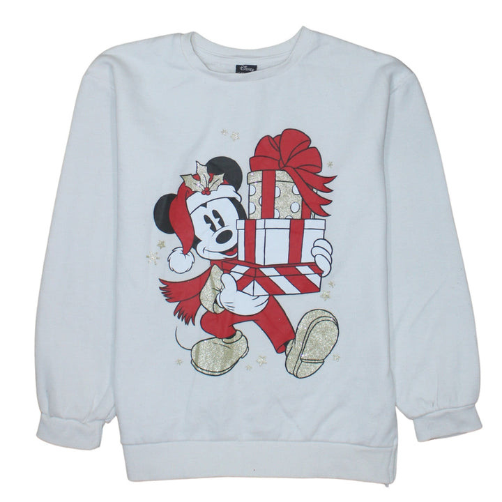 Disney at Primark Girls White Christmas Mickey Mouse Sweatshirt 13-14 Years