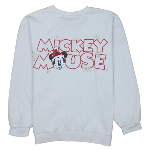 Disney at Primark Girls White Christmas Mickey Mouse Sweatshirt 13-14 Years