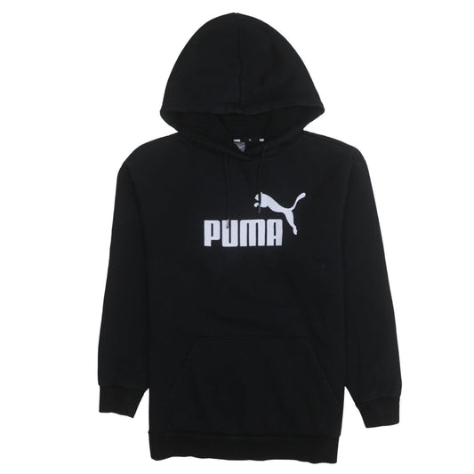 Puma Mens Black Small Pullover Hoodie Fleece Logo Sweatshirt