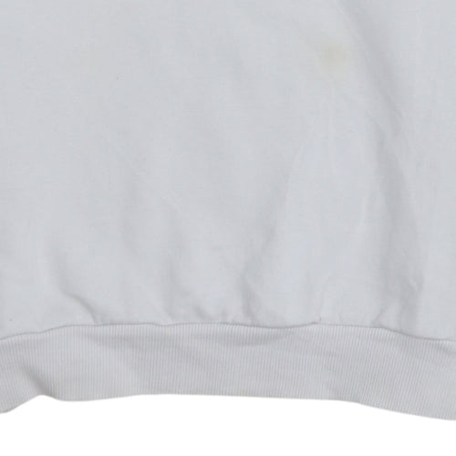 adidas Mens White XS Pullover Sweatshirt Crew Neck Logo Graphic Print