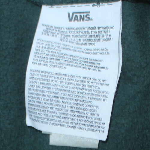 Vans Mens Green XS Pullover Hoodie Off The Wall Logo Skateboard Sweatshirt