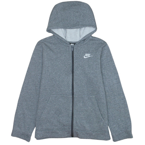 Nike Boys Grey Full Zip Hoodie L 147-158cm Classic Fleece Sweatshirt