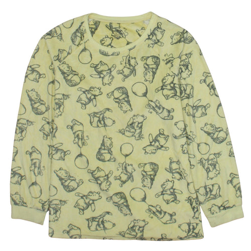 Primark Disney Winnie the Pooh Yellow Fleece Nightshirt XS Womens Long Sleeve