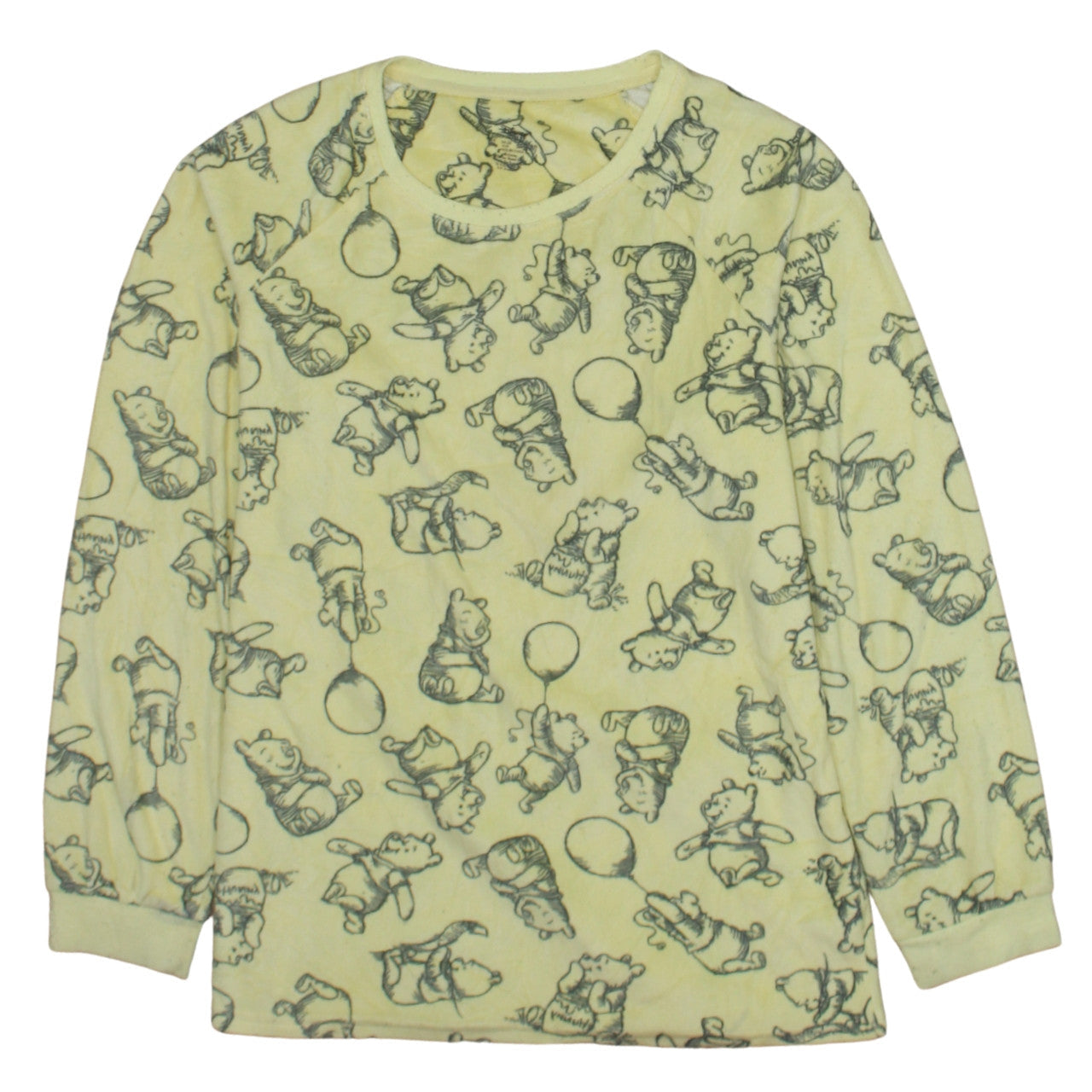 Primark Disney Winnie the Pooh Yellow Fleece Nightshirt XS Womens Long Sleeve