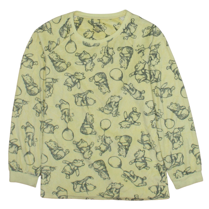 Primark Disney Winnie the Pooh Yellow Fleece Nightshirt XS Womens Long Sleeve