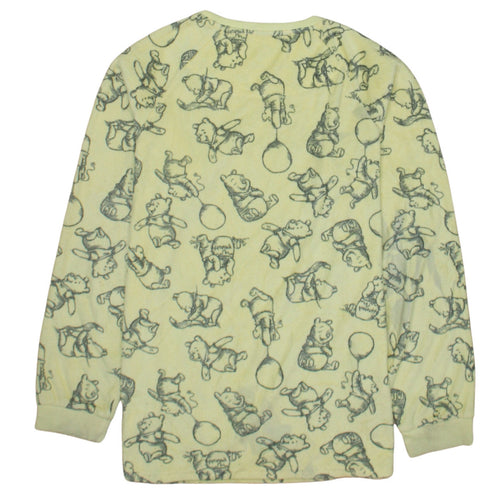Primark Disney Winnie the Pooh Yellow Fleece Nightshirt XS Womens Long Sleeve