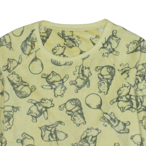 Primark Disney Winnie the Pooh Yellow Fleece Nightshirt XS Womens Long Sleeve
