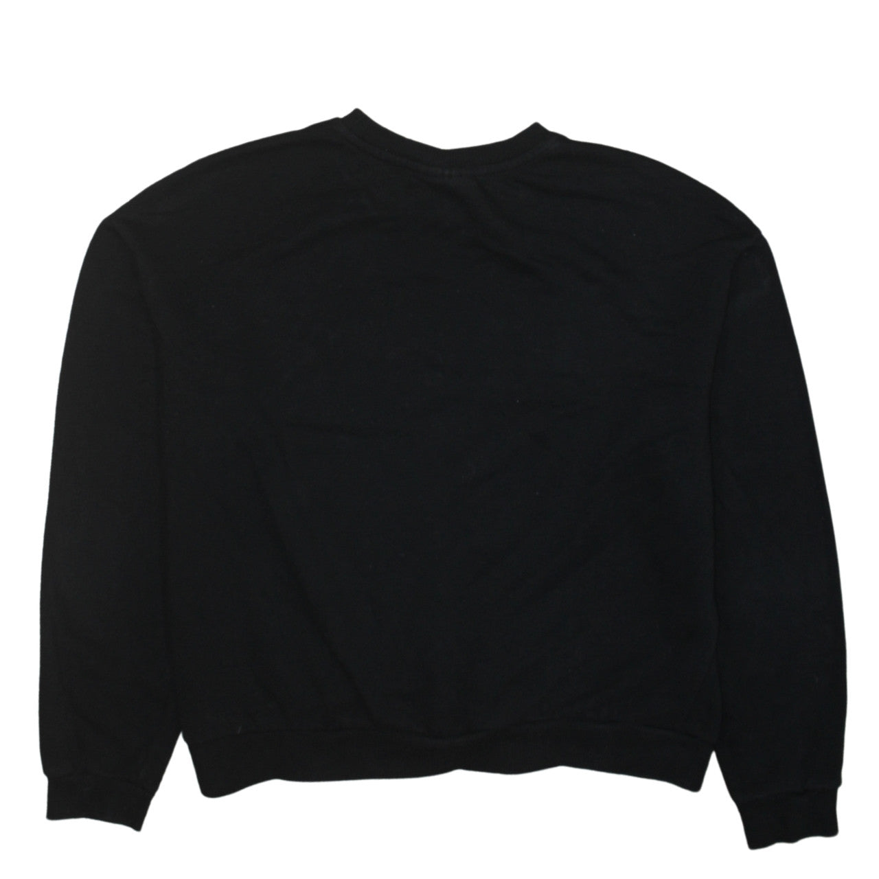 Disney Women Black Small Mickey Embroidered Pullover Sweatshirt