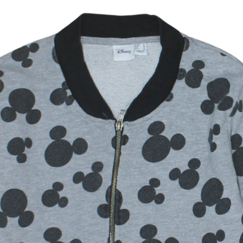 Disney Atmosphere Women Grey Mickey Mouse Full Zip Sweatshirt Size 12