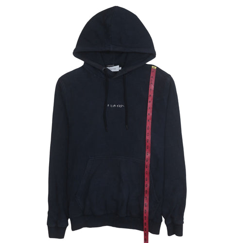 Calvin Klein Men's Blue Pullover Hoodie Size M Logo Fleece