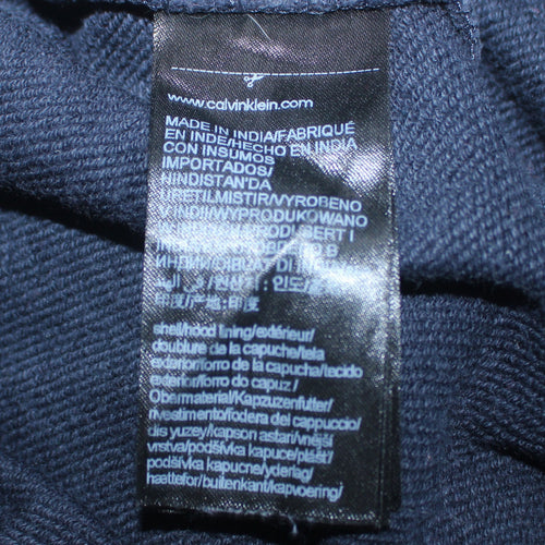 Calvin Klein Men's Blue Pullover Hoodie Size M Logo Fleece
