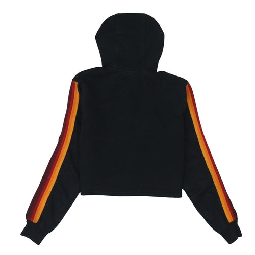 Ellesse Womens Black Cropped Hoodie UK 8 Cotton Blend Logo Hooded Sweatshirt