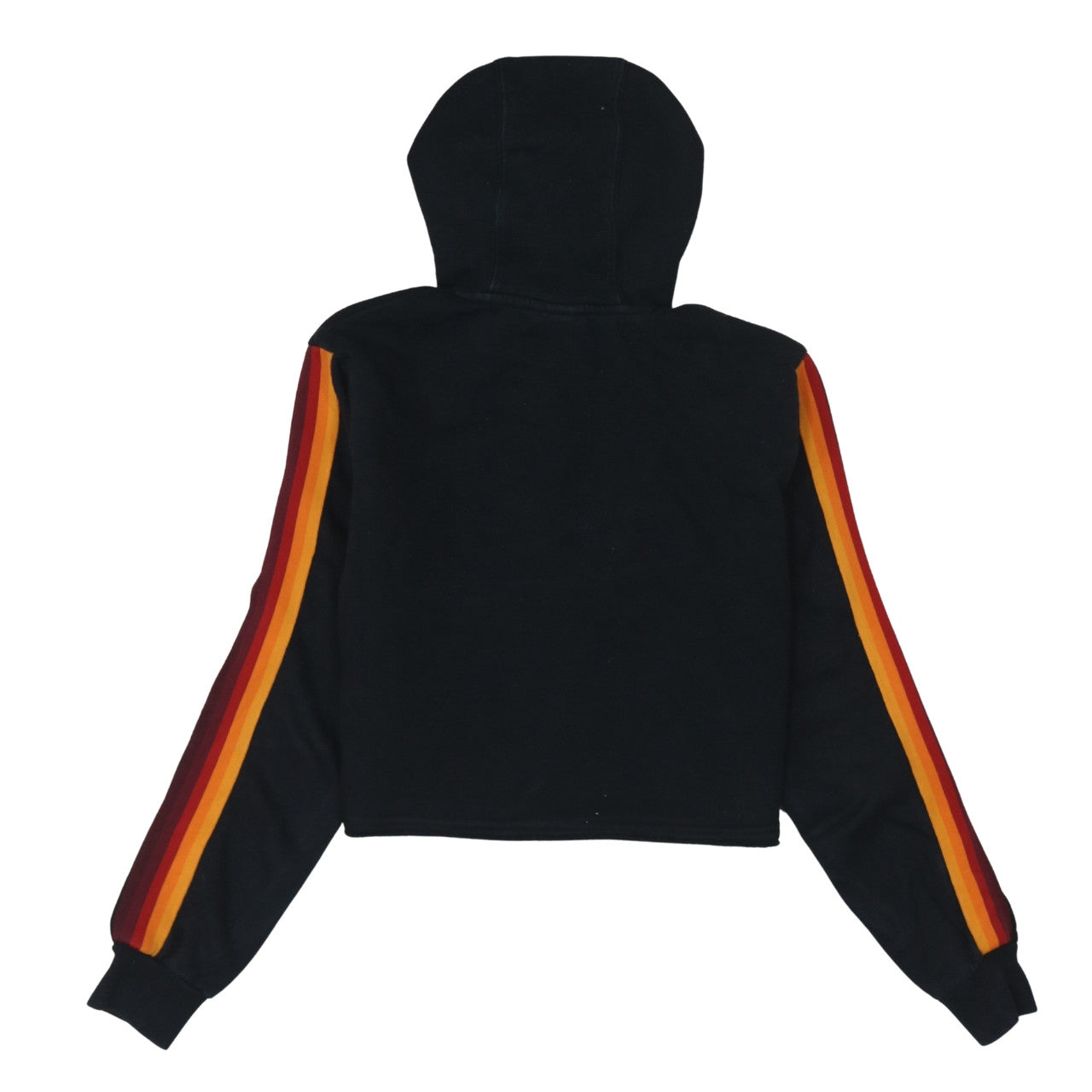 Ellesse Womens Black Cropped Hoodie UK 8 Cotton Blend Logo Hooded Sweatshirt