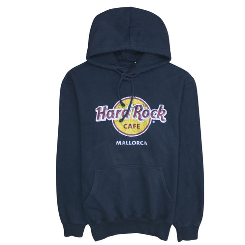 Hard Rock Cafe Mens Blue Pullover Hoodie Large Music Graphic