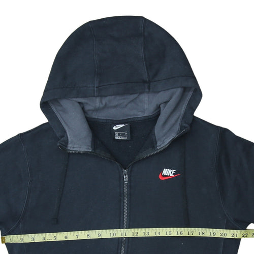 Nike Men’s Black Full Zip Hoodie S Fleece Cotton Logo Sportswear