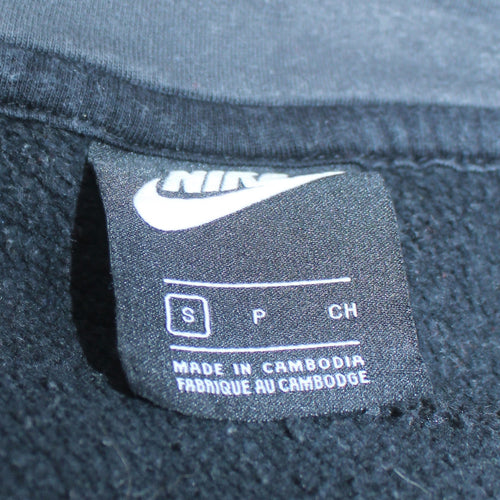 Nike Men’s Black Full Zip Hoodie S Fleece Cotton Logo Sportswear
