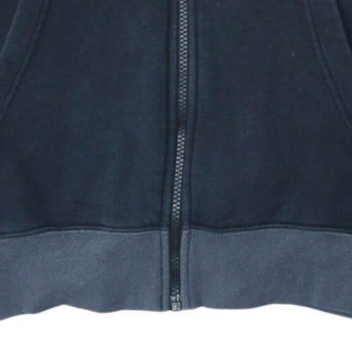 Nike Men’s Black Full Zip Hoodie S Fleece Cotton Logo Sportswear
