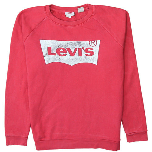 Levi's Men's Red Small Logo Graphic Pullover Sweatshirt