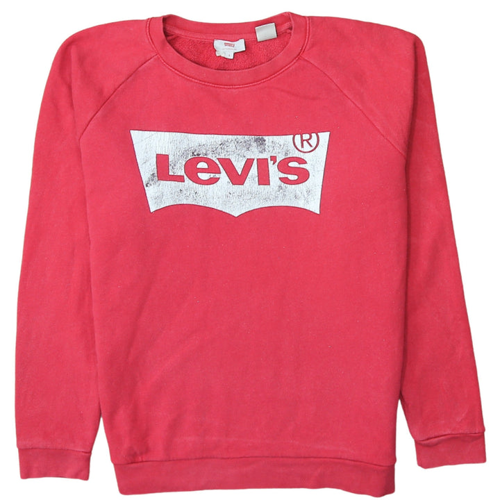 Levi's Men's Red Small Logo Graphic Pullover Sweatshirt