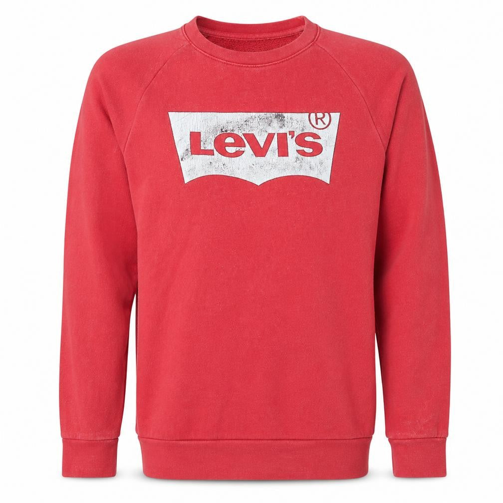 Levi's Men's Red Small Logo Graphic Pullover Sweatshirt