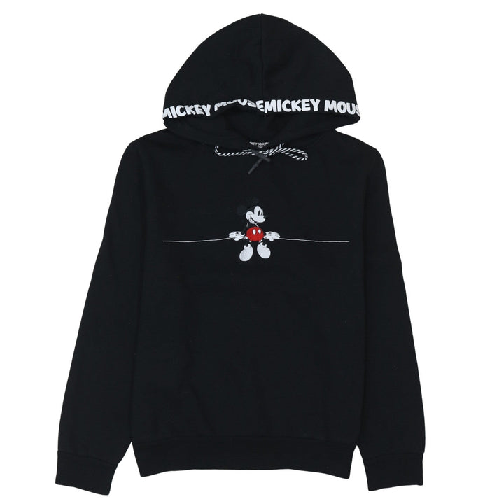 Disney Women Black Mickey Mouse Pullover Hoodie Size M 12/14