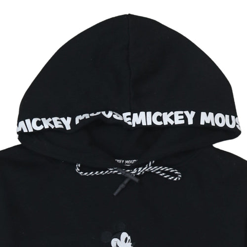 Disney Women Black Mickey Mouse Pullover Hoodie Size M 12/14