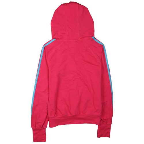 Adidas Womens Pink Hoodie Size 12 Pullover Logo Hooded Sweatshirt