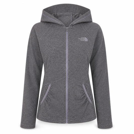 The North Face Girls Grey Hooded Full Zip Fleece Jacket Size M